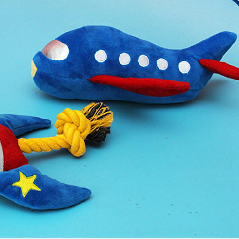 Durable Plush Plane Dog Chew Toy for Healthy Teeth