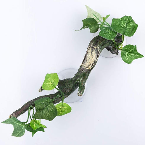 AQUA KT Reptile Corner Branch Terrarium Plant Decoration with Suction Cup for Lizard Snake Climbing