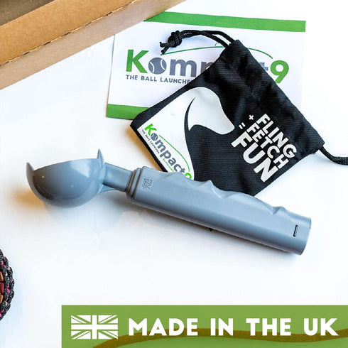 Kompact9 Retractable Pocket Sized Dog Ball Thrower - Made from Recycled Plastic, Fits Standard Tennis Ball