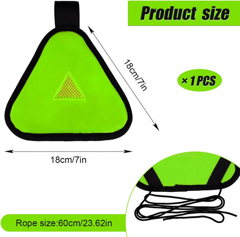 Reflective Triangle Sign, Bright Reflective Yield Symbol with Magic Adhesive Strap & Cord High Visibility Safety Triangle for Bike Backpack Different Scenes, Multiple Fixing Methods