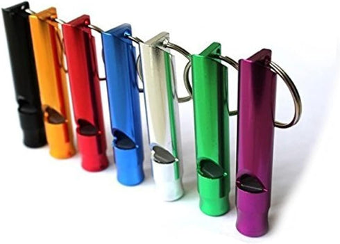 Set of 5 Extra Loud Whistles for Camping, Hiking, Hunting, Sports, Emergency Situations, Aluminium Key Chain
