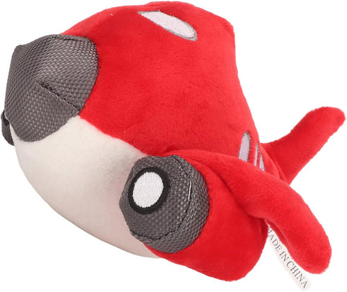 Interactive Plush Airplane Dog Toy - Red