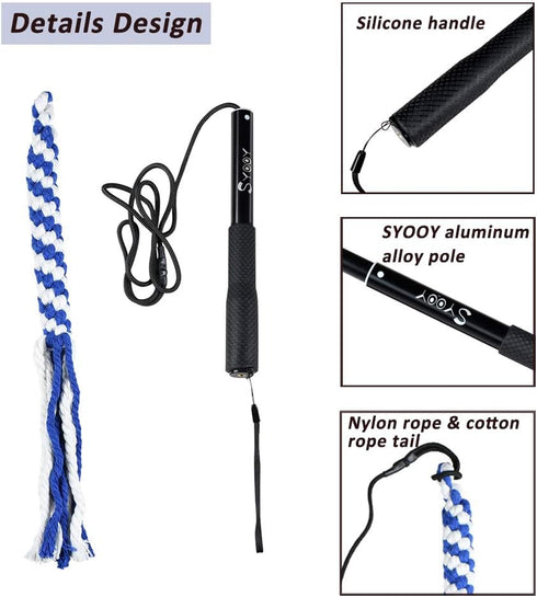 Flirt Pole for Dogs, Interactive Teaser Wand with Fleece Rope Toy for Chase and Tug of War