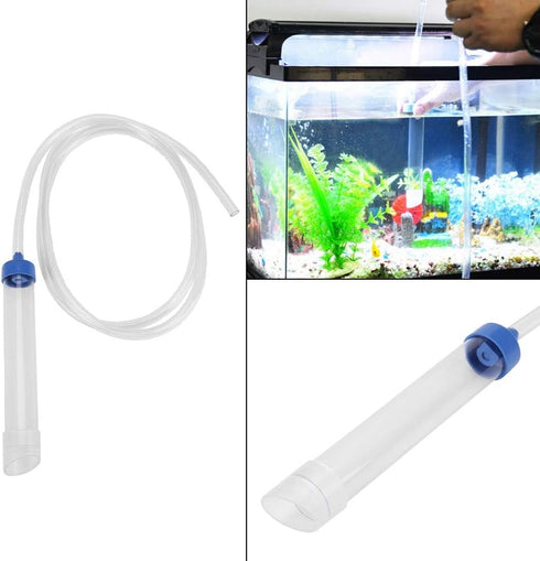 Aquarium Manual Water Changer, Gravel Cleaner Syphon Tube for Fluids Transfer with 59in Long Pipe