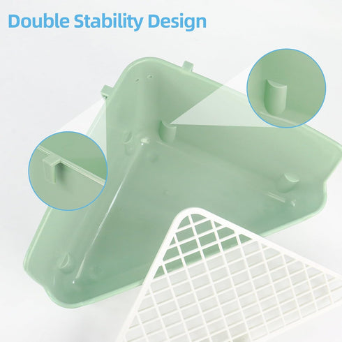Dmnnlp 10" 10" 7" Large Rabbit Litter Box x x with Broom & Grooming Kit, Low-Entry Corner Toilet Pan for Potty Training