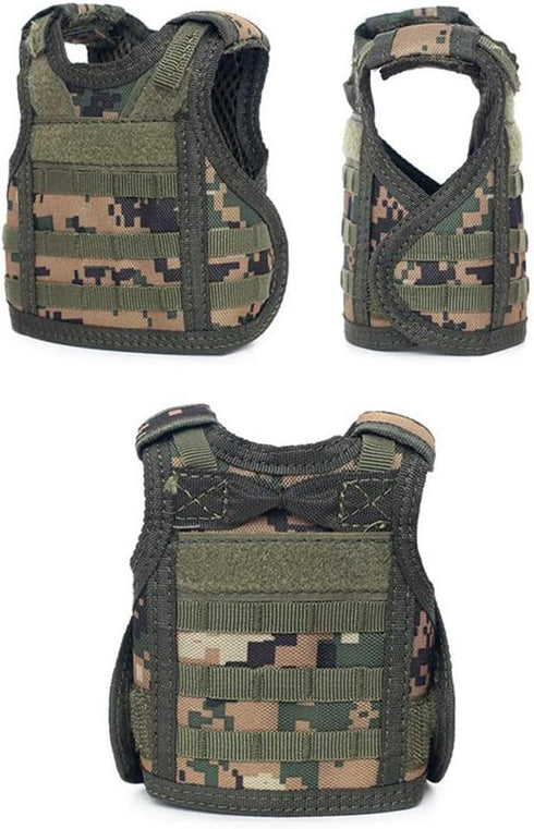 Ferret Clothes Military Style Harness, Adjustable Soft Mesh Vest for Small Animals, Guinea Pig, Bunny