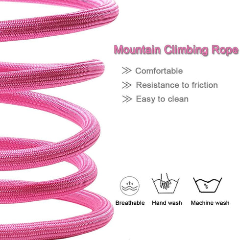 MayPaw Dog Leash, 6 ft*1/2", Pink, Classic Solid Colors, Strong Nylon Rope, Heavy Duty Silver Clasp, Reinforced with