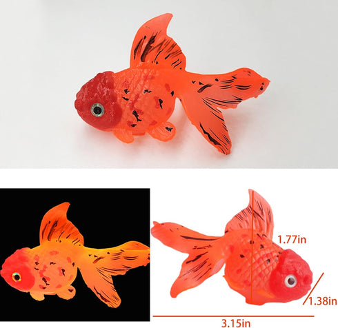 Aquarium Simulation Goldfish, Increase Artificial Fish Moving Floating Fake Fish for Tank Silicone Luminous Fake Swimming Fish for for Aquarium Fish Tank by DEFKIYT