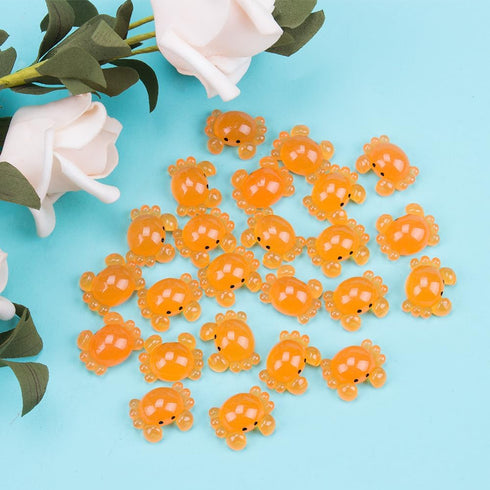 Comidox 24Pcs Cute Mini Resin Crabs Glow in The Dark Crab Figurines Bulk for Crafts Marine Animal Decor for Moss