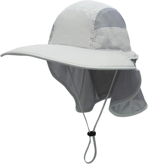 Surblue Wide Brim Sun Hat with Adjustable Neck Flap, UPF50+ Hiking and Fishing Hat for Men and Women