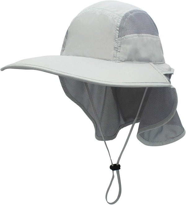Surblue Wide Brim Sun Hat with Adjustable Neck Flap, UPF50+ Hiking and Fishing Hat for Men and Women