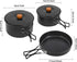 Josbuynls Set, 304 2-3 Camping Cookware Pots and Pans Stainless Stee Camping Cookware Mess Kit with Frying Pan Large