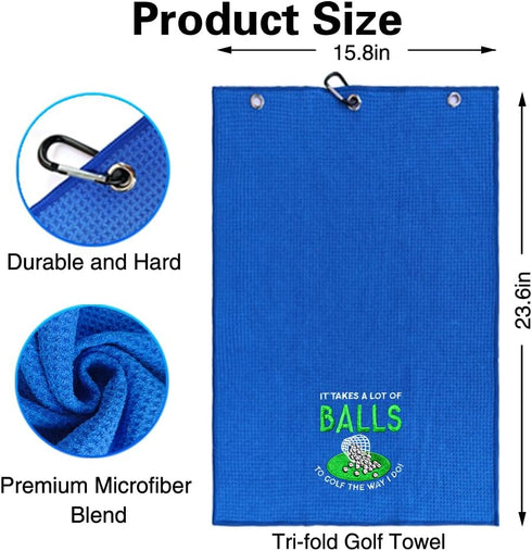 It Takes A Lot Embroidered Golf Towel, Funny Golf Accessories for Men Women, Gift for Golfer