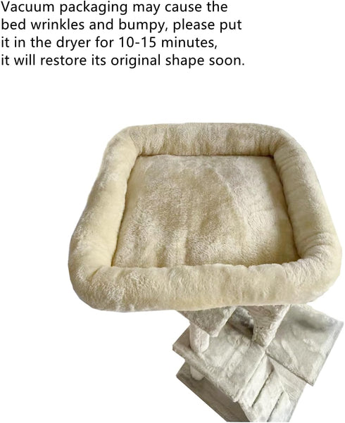 Cat Tree Tower Accessories, Replacement Parts Top Cushion Cover Bed for Cat Perch with Elastic Band (11.8" x 15.7",