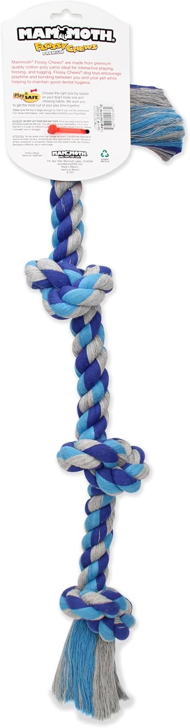 Mammoth Flossy Chews Color Rope Tug – Premium Interactive Dog Rope Toy