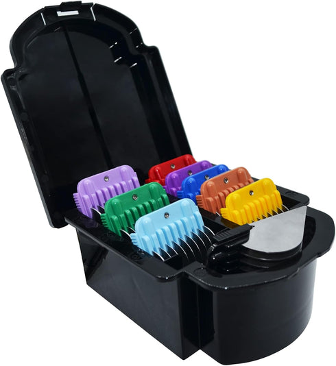 9 Set,Compatible A5, Professional Animal Stainless Steel Attachment Color Guide Comb with Andis, Oster Wahl KM Series