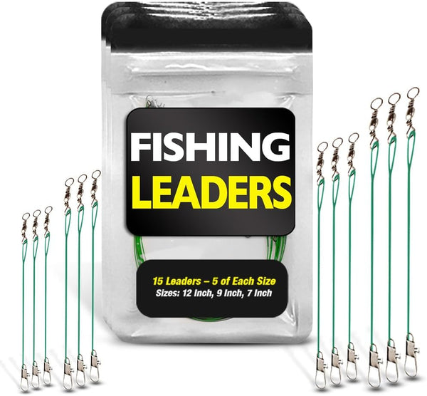 Fishing Leaders with Swivels - Carp, Pike, Catfish, Muskie, Walleye, Bass, Mackerel, Snapper
