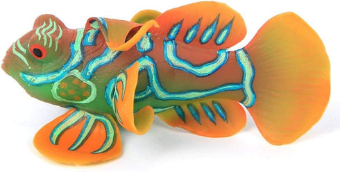 eecoo Realistic Fake Fish, Luminous Ocean Tropical Angel Fish Aquarium Ornament, Decoration for Fish Tank (Orange)