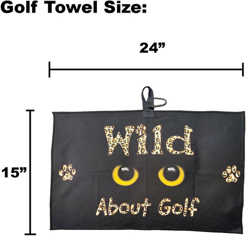 Par 3 Pack for Women, Microfiber Waffle Weave Golf Towel, Tee Bag with 4 Tees and Bling Ball Marker