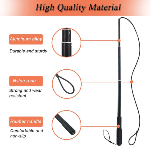 Flirt Pole for Dog - Interactive Chase and Tug of War Teaser Wand with 3 Fleece Rope Toy for Small Medium Large Dogs