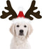 KUDES Dog Christmas Reindeer Antlers Headband, Classic Elk Hat Headwear Pet Costumes Accessories