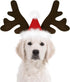 KUDES Dog Christmas Reindeer Antlers Headband, Classic Elk Hat Headwear Pet Costumes Accessories