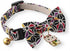 Necoichi Lucky Cat Charm Bow Tie Cat Collar (Black) with Bell, Safety Breakaway Soft Lightweight for Cats, Japanese