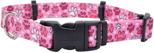 Coastal Pet SecureAway Flea Collar Protectors - Adjustable Protective Dog & Puppy Collar - Multi Paws, 1" x 18-26"