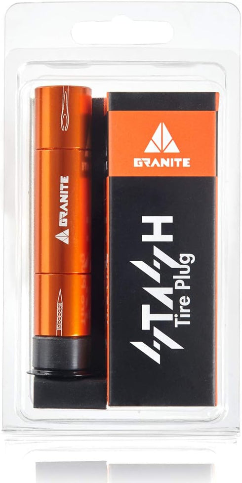 Granite Stash Tubeless Flat Tire Repair Kit, Complete Bike Tool Kit, Easy Handlebar Storage, Portable, Black