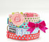 Blueberry Pet Pink Dog Collar for Girls with Silk Flower, Adjustable Flocking, Medium, 14.5"-20" Neck, 3/4" Width