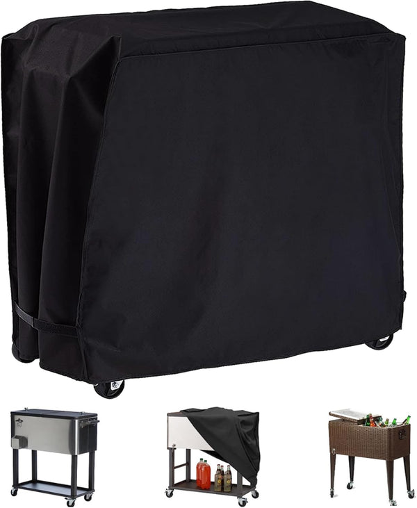 Cooler Cart Cover Waterproof, Universal Patio Cooler Cover for 80-100 Qt Patio