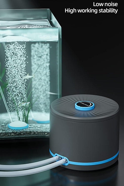 Aquarium Air Pump Dual Outlets, Ultra Quiet 20-600 Gallons, 5W 110V Silent Water Oxygen Aerator Pump, 10L/min
