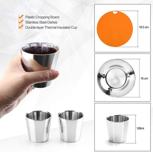 Lixada Outdoor Camping Cookware Mess Kit: Pots and Pans Set with Stove, Spoon, Fork, Cutter for Hiking