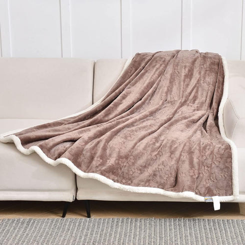 Qeils Dog Blankets for Small Dogs - Waterproof Cat Blanket Washable - Sherpa Fleece Puppy Blanket, Soft Plush Reversible Throw Protector for Bed Couch Car Sofa, 30"X40", Taupe by Qeils