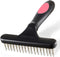 Pet Grooming Rake Comb for Dogs & Cats - Double Row Pins for Shedding, Dematting, Safe Grooming & Deshedding Brush