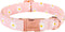 Cotton Dog Collar for Small Dogs, Adjustable Cute Boy Girl Collars with Metal Buckle (Baby Pink Daisy, S)