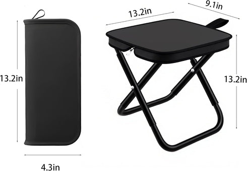 2 Pack 13 inch Folding Stool Portable Camping Chairs with Carry Bag for Outdoor Mountaineering Fishing Hiking Hunting