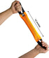 Bungee Dog Bite Tug Toy with 2 Strong Handles - Durable Fire Hose Toy for Medium to Large Dogs, Orange.