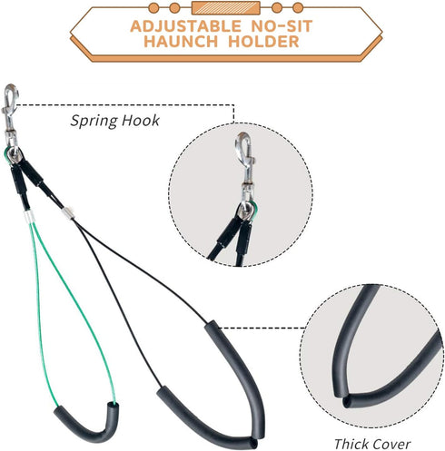 Breeze Touch Dog Grooming Arm, 35" Table Arm with Clamp, Loop Noose, No Sit Haunch Holder for Small & Medium Dogs