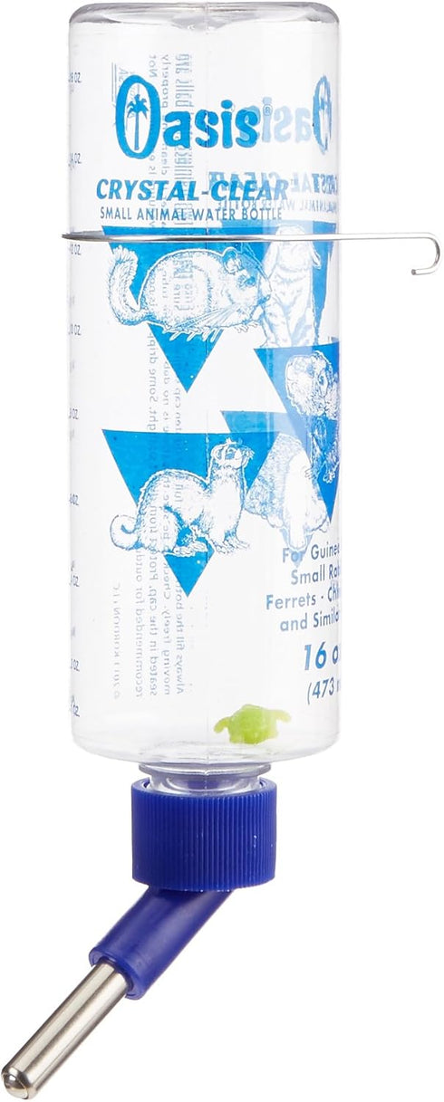 Kordon Oasis Crystal Clear Water Bottle, 16-Ounces, for Guinea Pigs, Rabbits, Ferrets, and Small Animals