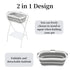 MELONGKAYLON 2 1 110.23lbs 26'' L16.5 W38.8'' in Dog Bathtub Small Pet Bathtub with Stand, Foldable Pet Bath