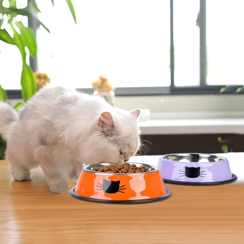 Pet Bowl Stainless Steel, Non-Skid Rubber Base Dog Bowl, Cat Bowl
