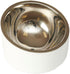 PetRageous 18438 Seychelles Stainless-Steel Slanted Double Walled Dog Bowl 4.95-Inch Width and 2.95-Inch Height 1-Cup Capacity, White