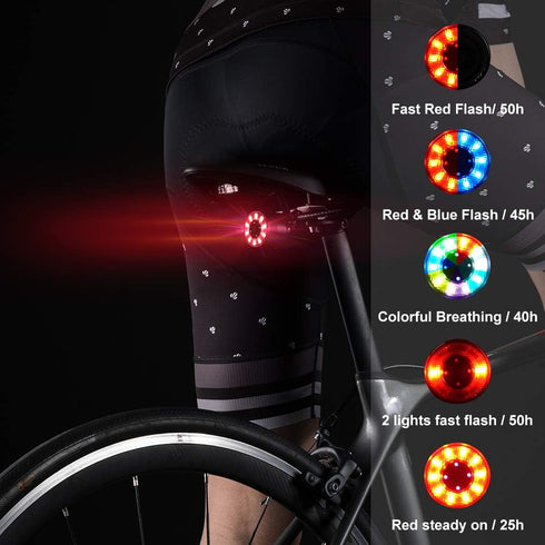 ROCKBROS Rechargeable Bike Tail Light, Waterproof Rear Light for Biking