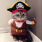 Idepet New Funny Pet Clothes, Pirate Dog Cat Costume Suit, Medium, Corsair Dressing Up Party Apparel with Hat