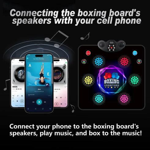 HTASKTEXEH 2025 9 420 7 Kids Musical Boxing Machine Comes with Boxing Gloves, Modes, Levels, Lights, wall-Mounted