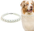 KUDES Chunky Pearl Dog Necklace, Strong Stainless Steel Wire Rope, Elegant Classic Super Big Pearl for Medium Large Dogs