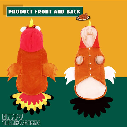 BWOGUE Turkey Dog Costume - Thanksgiving Apparel for Dogs and Cats