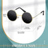 Xuniea 2 Pieces Cat Dog Chain Collar and Sunglasses Set, Rhinestone Collar with Secure Buckle, Round Glasses (Gold,