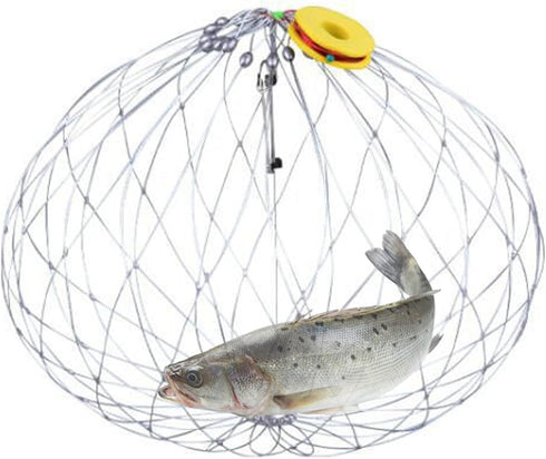 Automatic Opening Closing Fishing Net Cage Crab Traps for Crabbing Fishing Net Bait Shrimp Cage Steel Wire Crab Nets